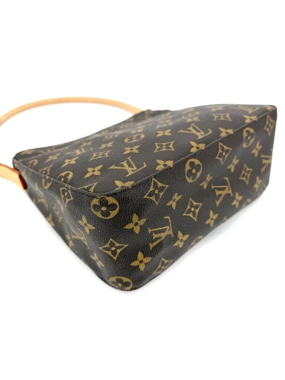 Louis Vuitton Looping MM Shoulder Bag Monogram Canvas Brown Gold